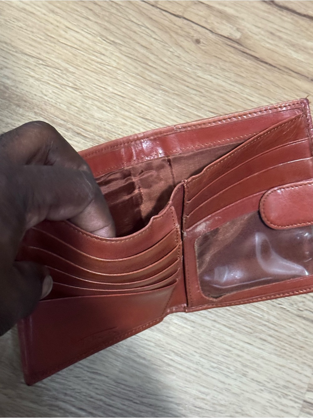 Talbots Woven Compact Wallet - Rust Red - Picture 7 of 8